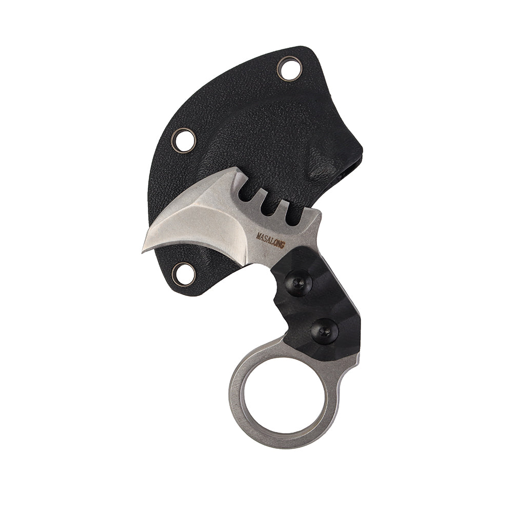 MASALONG Kni88 Outdoor Survival Claw Mini Small Tactical Knife Bear Fixed Blade Knife with Sheath