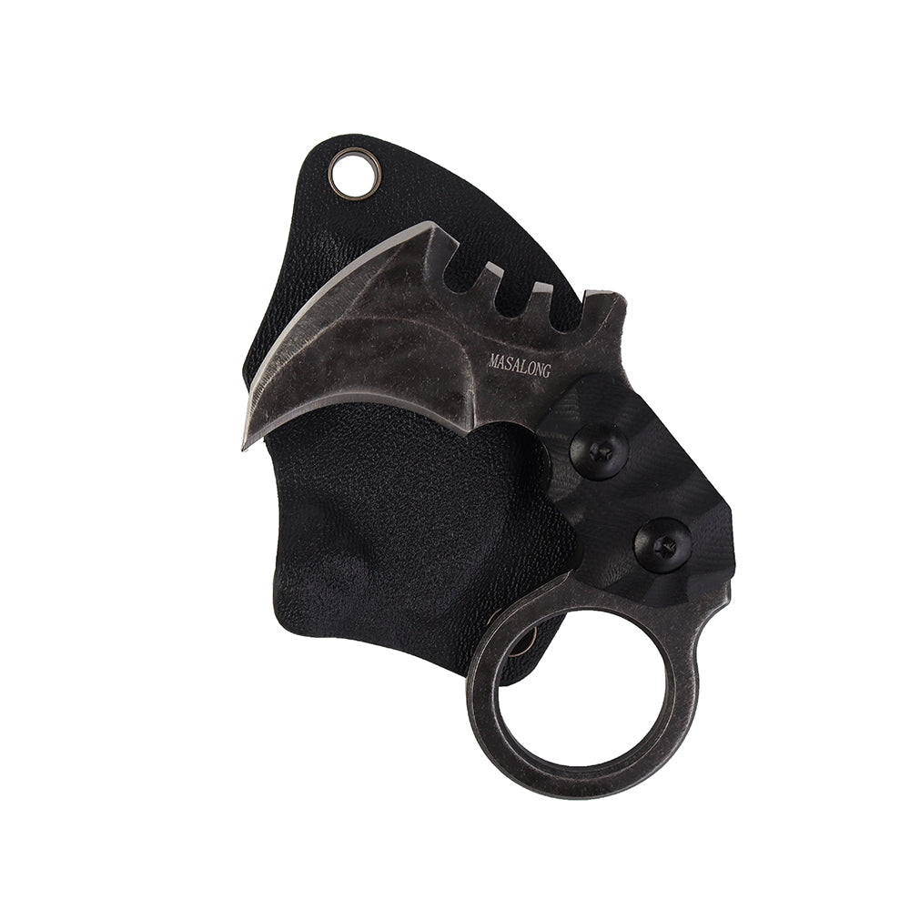 MASALONG Kni88 Outdoor Survival Claw Mini Small Tactical Knife Bear Fixed Blade Knife with Sheath