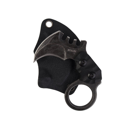MASALONG Kni88 Outdoor Survival Claw Mini Small Tactical Knife Bear Fixed Blade Knife with Sheath
