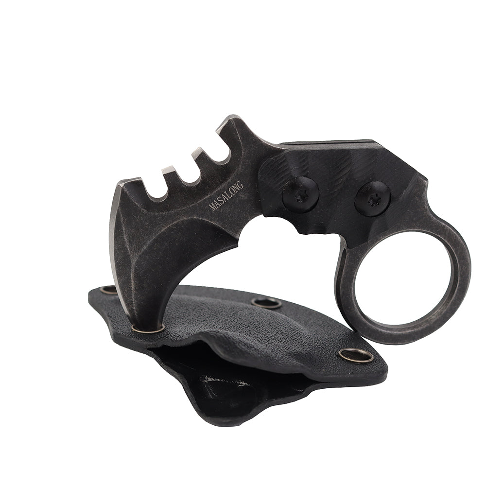 MASALONG Kni88 Outdoor Survival Claw Mini Small Tactical Knife Bear Fixed Blade Knife with Sheath