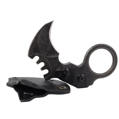 MASALONG Kni88 Outdoor Survival Claw Mini Small Tactical Knife Bear Fixed Blade Knife with Sheath