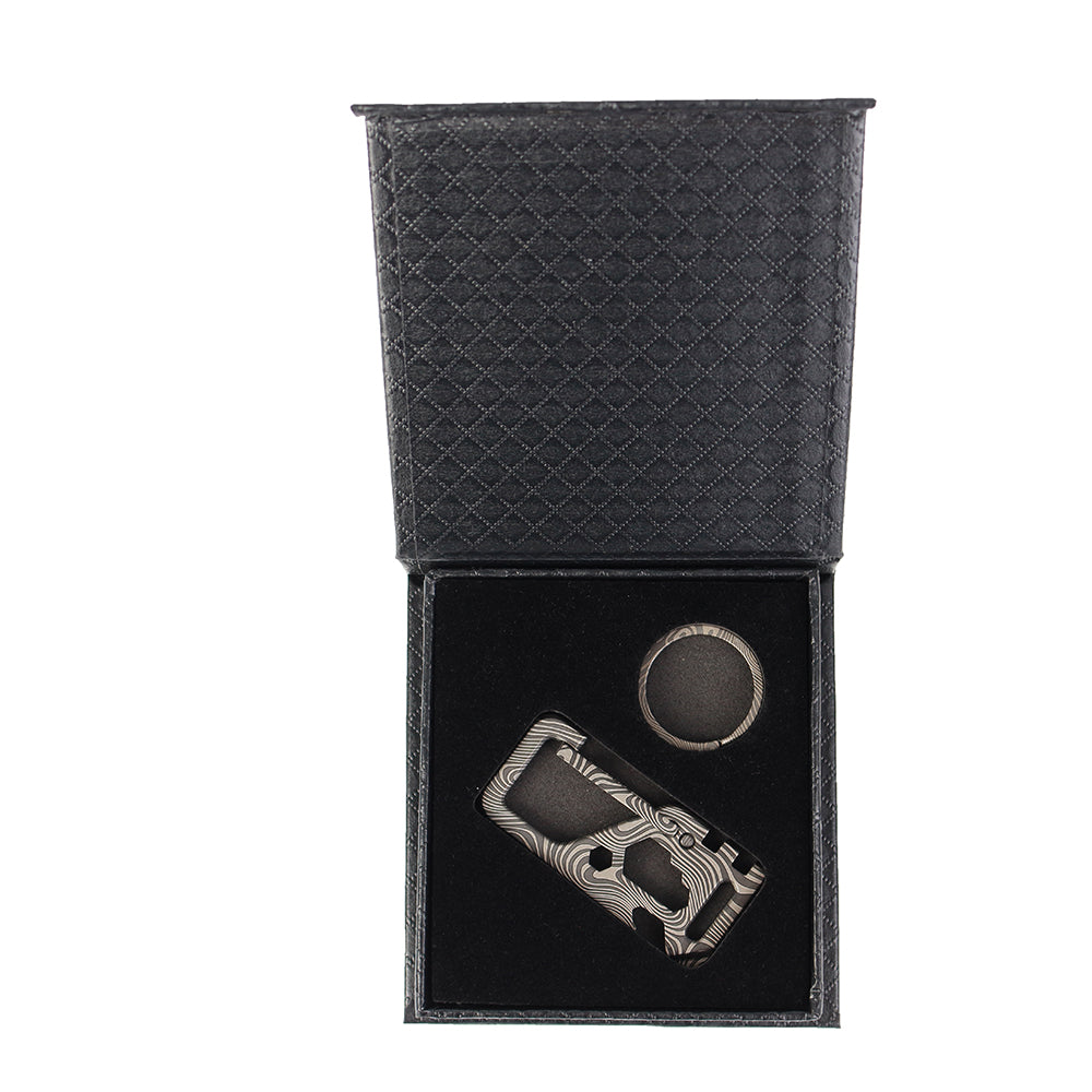 Mosquetón de titanio MASALONG MK03 con clip para llavero y herramienta múltiple, mosquetón multifuncional con abridor de botellas y llaves, llavero