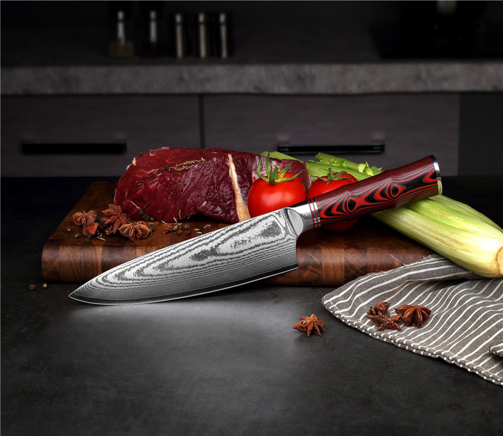 MASALONG Kitchen 7 VG10 Damascus Steel High Quality Utility Chef Knives  Sharp Cleaver Slicing Gift Knife