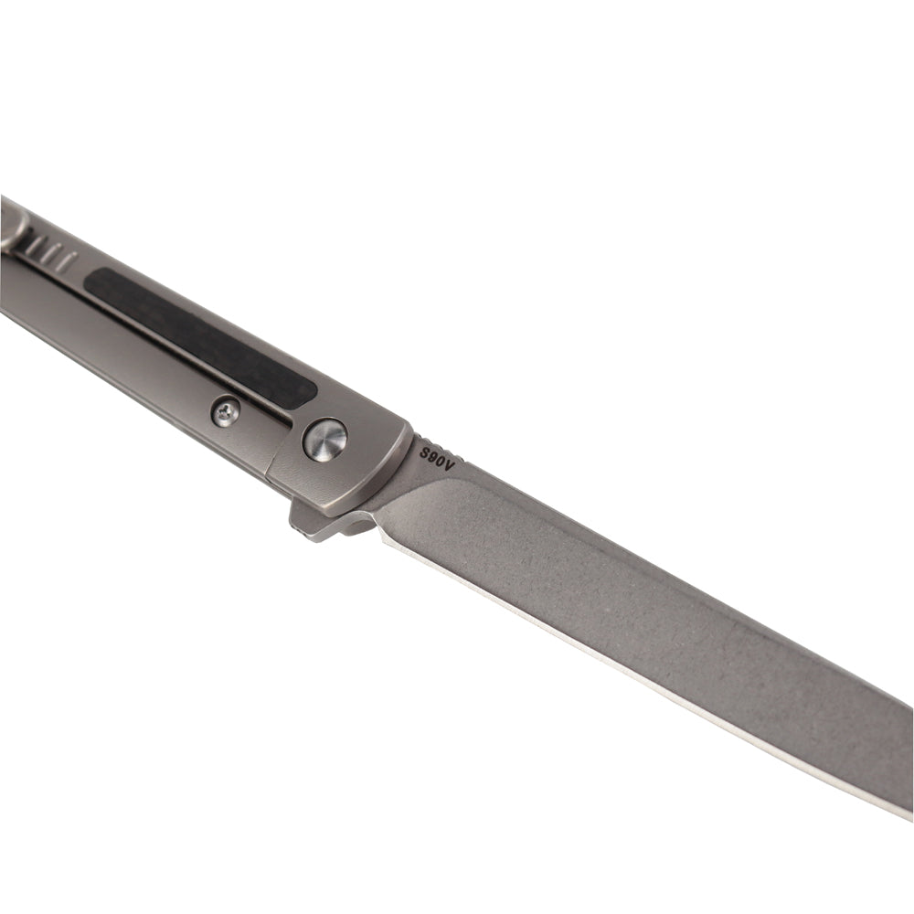 MASALONG Kni302 high-grade titanium alloy steel + carbon fiber handle, S90V blade, folding knife