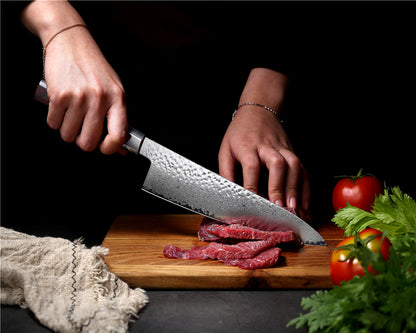 MASALONG Kitchen 1 Faca de chef de damasco a laser de alta qualidade, muito afiada, multifuncional, doméstica, boa ajudante, cutelo de vegetais 