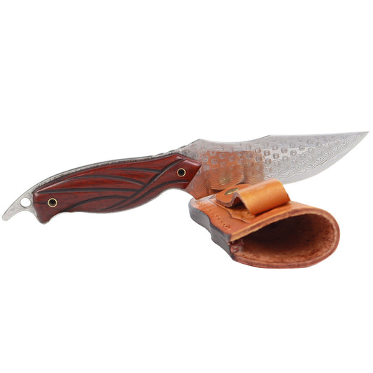 MASALONG Kni151 Parrot Vg10 Keel Integrated Damascus Steel Sharp Straight Pocket Knife (Limited Edition)