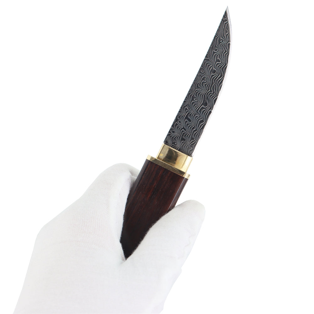 MASALONG kni222 Damascus tanto fixed blade Short Samurai Sharp Sword Straight Knife