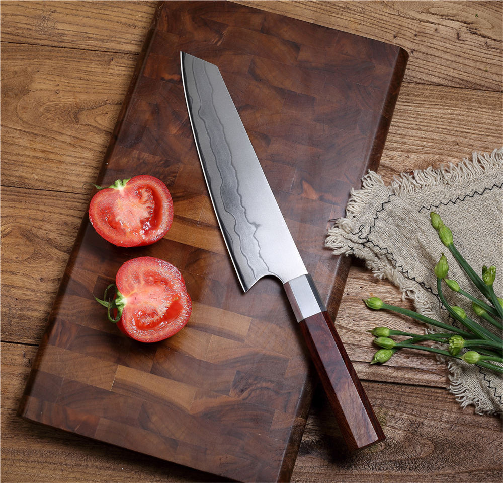 MASALONG Kitchen5 Very Sharp Chef Knives Red Acid Branch Handle Water Ripple Kitchen Knife