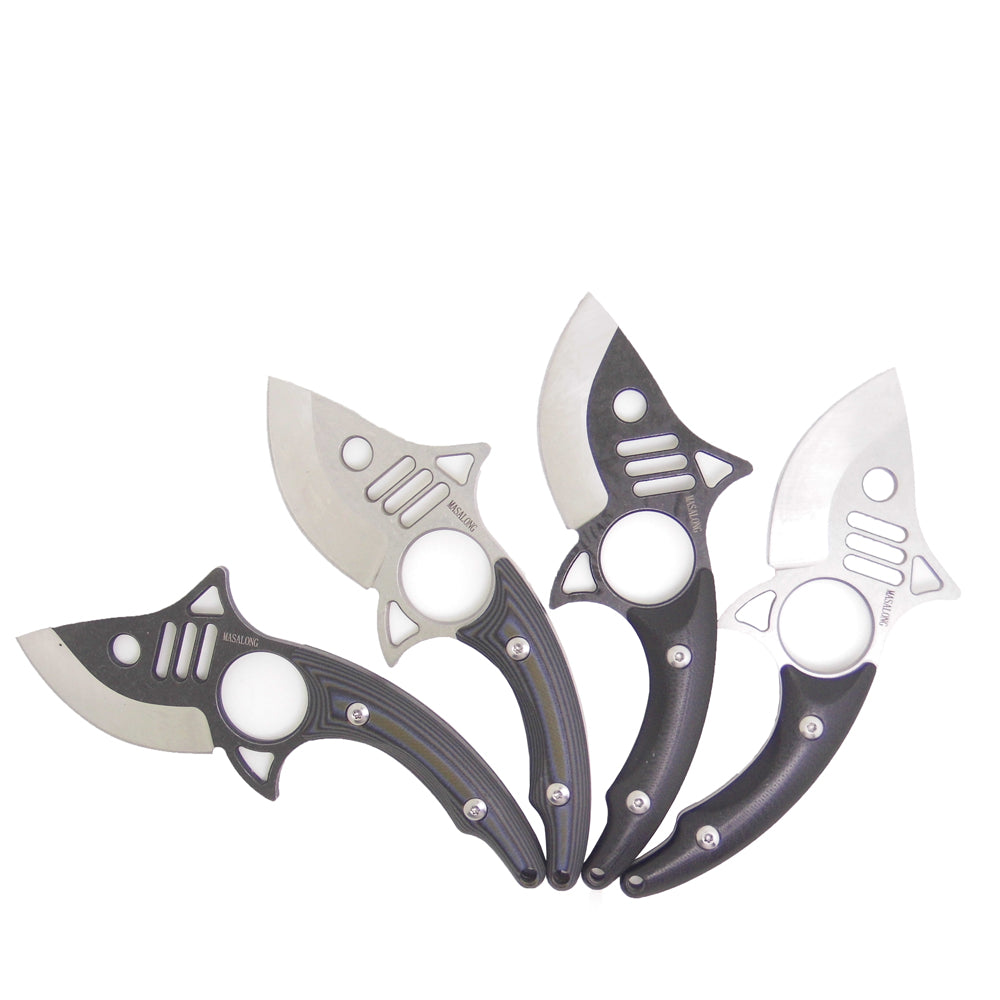 MASALONG  Kni159 Knife Large mouth Shark Camp Hunting Survival Pocket Karambit Knife Of Five Colours
