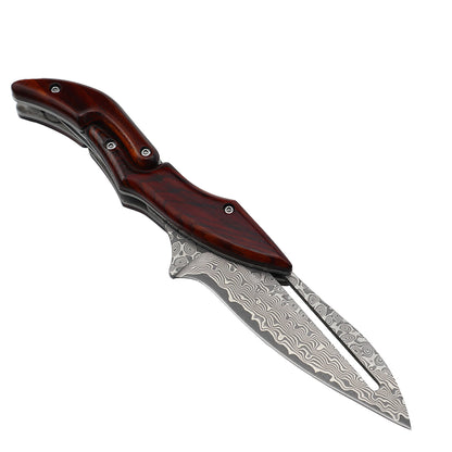MASALONG Residual Wings KNI191 Damascus / 5cr15 steel folding collection knife