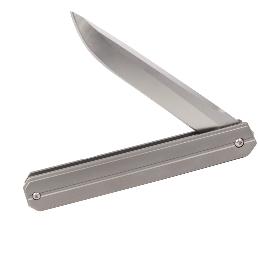 MASALONG Harry and Son kni206 Outdoor camping tactical folding knife EDC Titanium alloy handle, D2 / damascus blade