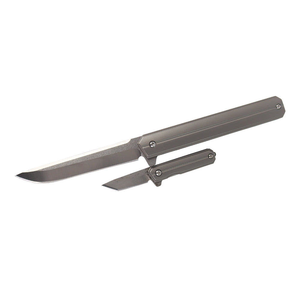 MASALONG Harry and Son kni206 Outdoor camping tactical folding knife EDC Titanium alloy handle, D2 / damascus blade