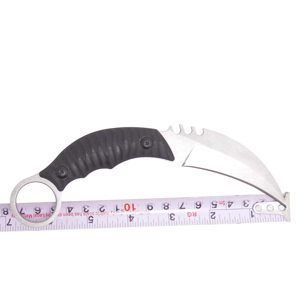 Cuchillo táctico Karambit para caza y supervivencia al aire libre MASALONG Kni89, hoja fija con funda y dedo de oso