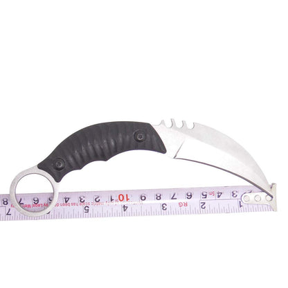 Cuchillo táctico Karambit para caza y supervivencia al aire libre MASALONG Kni89, hoja fija con funda y dedo de oso