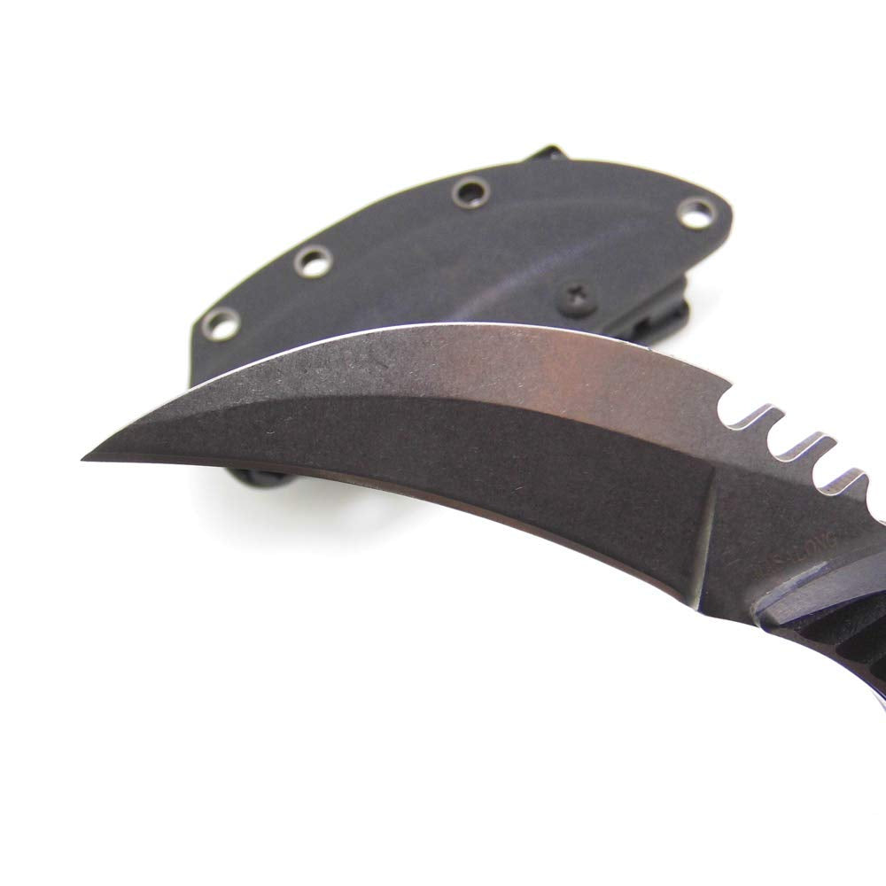 Cuchillo táctico Karambit para caza y supervivencia al aire libre MASALONG Kni89, hoja fija con funda y dedo de oso