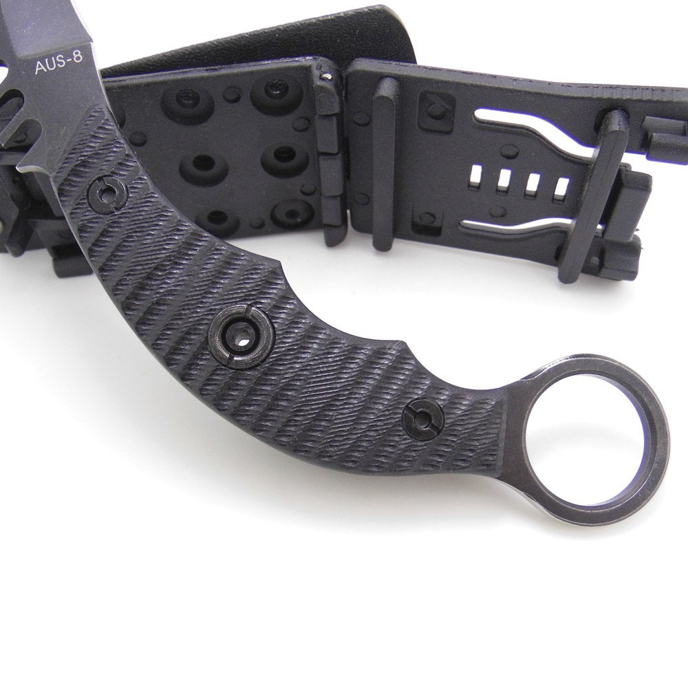 Cuchillo táctico Karambit para caza y supervivencia al aire libre MASALONG Kni89, hoja fija con funda y dedo de oso
