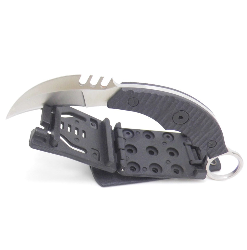 Cuchillo táctico Karambit para caza y supervivencia al aire libre MASALONG Kni89, hoja fija con funda y dedo de oso