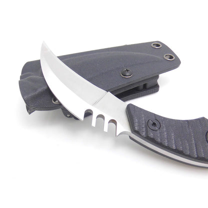 Cuchillo táctico Karambit para caza y supervivencia al aire libre MASALONG Kni89, hoja fija con funda y dedo de oso
