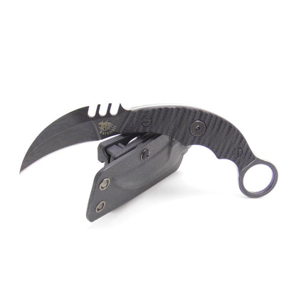 Cuchillo táctico Karambit para caza y supervivencia al aire libre MASALONG Kni89, hoja fija con funda y dedo de oso