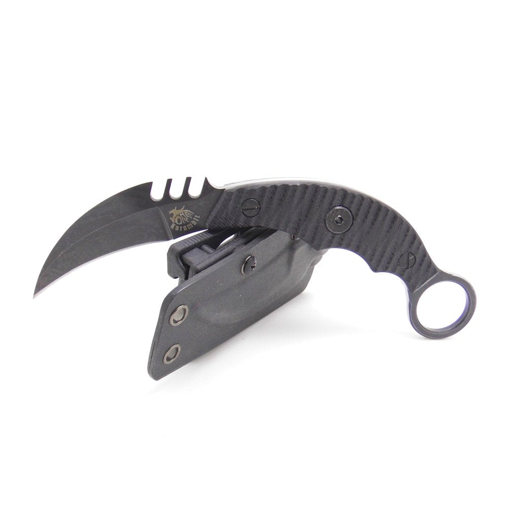 MASALONG Kni89 Outdoor Survival Hunting Tactical Karambit Knife Bear Finger Fixed Blade with Sheath