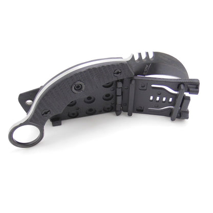 Cuchillo táctico Karambit para caza y supervivencia al aire libre MASALONG Kni89, hoja fija con funda y dedo de oso