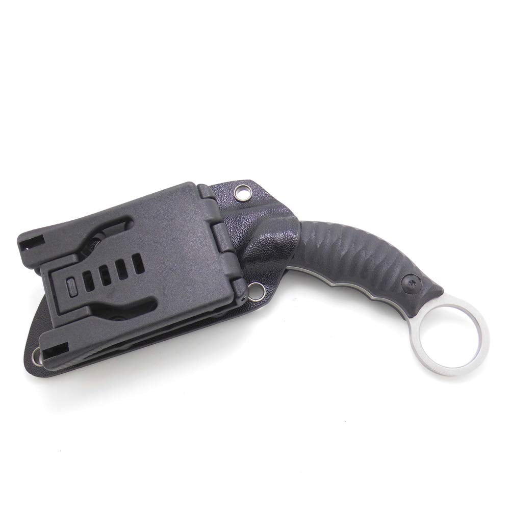 Cuchillo táctico Karambit para caza y supervivencia al aire libre MASALONG Kni89, hoja fija con funda y dedo de oso