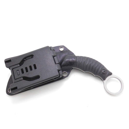 Cuchillo táctico Karambit para caza y supervivencia al aire libre MASALONG Kni89, hoja fija con funda y dedo de oso
