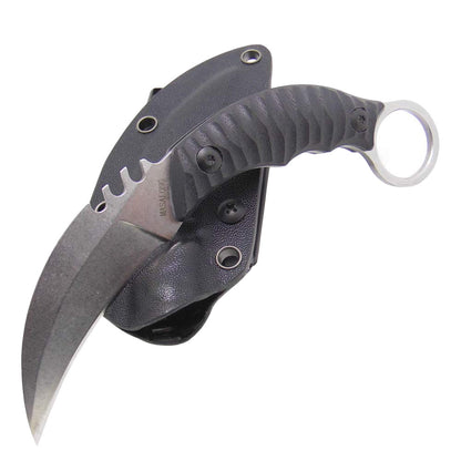 Cuchillo táctico Karambit para caza y supervivencia al aire libre MASALONG Kni89, hoja fija con funda y dedo de oso
