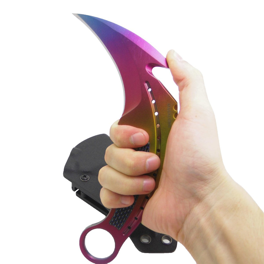 MASALONG Kni115 Faca Multiuso Karambit Facas Ferramentas de Sobrevivência Acampamento Caminhada Ao Ar Livre Combate Real Luta com Bainha K