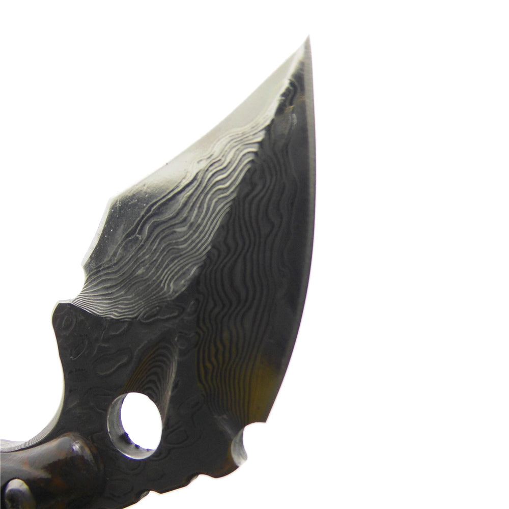MASALONG Kni164 Knives Survival Tools Giant Bee Damascus Karambit Carbon Fiber Tactical Hunting Outdoor Blade