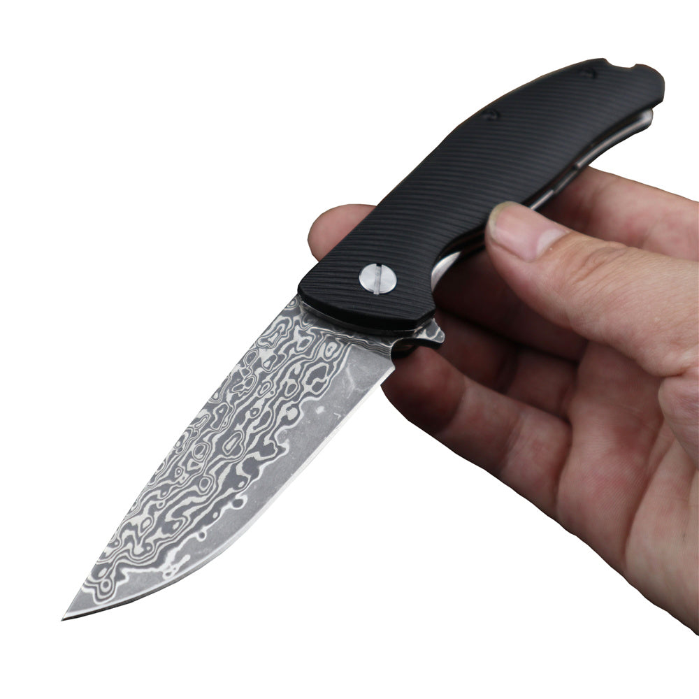 MASALONG Kni138 High Hardness Damascus Folding Knife Tactical Survival Knives Camping Blade EDC Tools