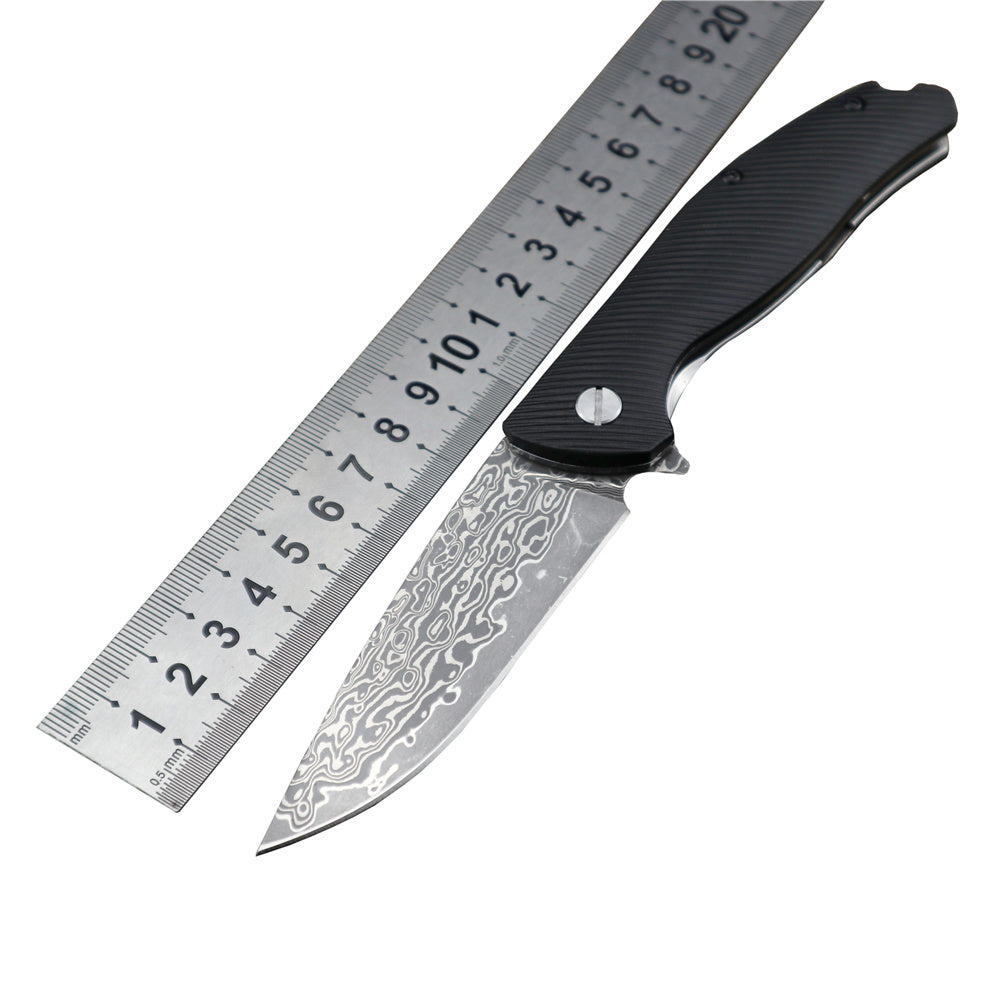 MASALONG Kni138 High Hardness Damascus Folding Knife Tactical Survival Knives Camping Blade EDC Tools