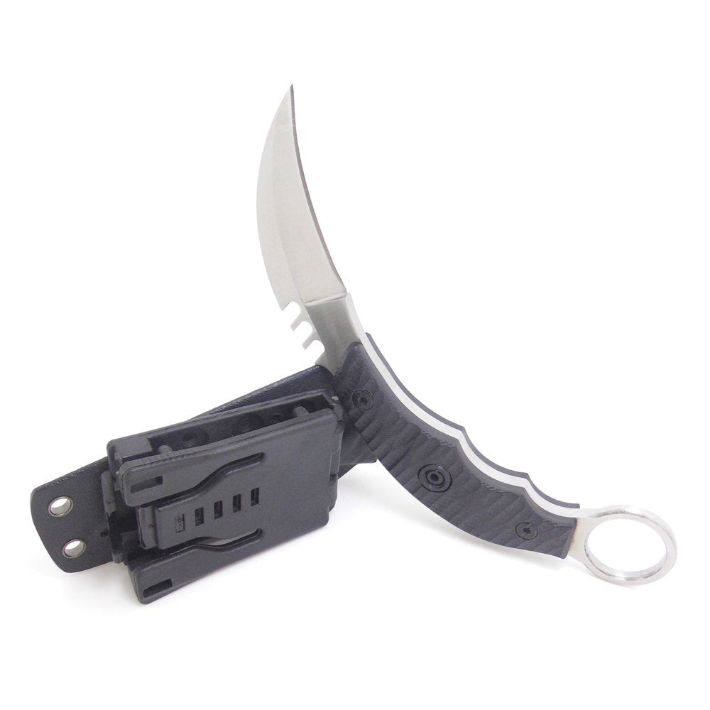 MASALONG Kni89 Outdoor Survival Hunting Tactical Karambit Faca Bear Finger Lâmina Fixa com Bainha