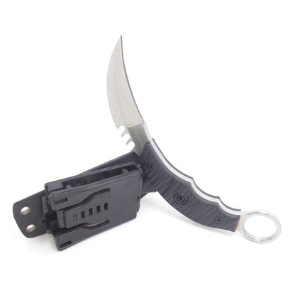 MASALONG Kni89 Outdoor Survival Hunting Tactical Karambit Faca Bear Finger Lâmina Fixa com Bainha