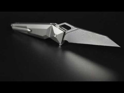 MASALONG kni218 nuevo cuchillo plegable de bolsillo táctico con hoja de damasco y mango de titanio