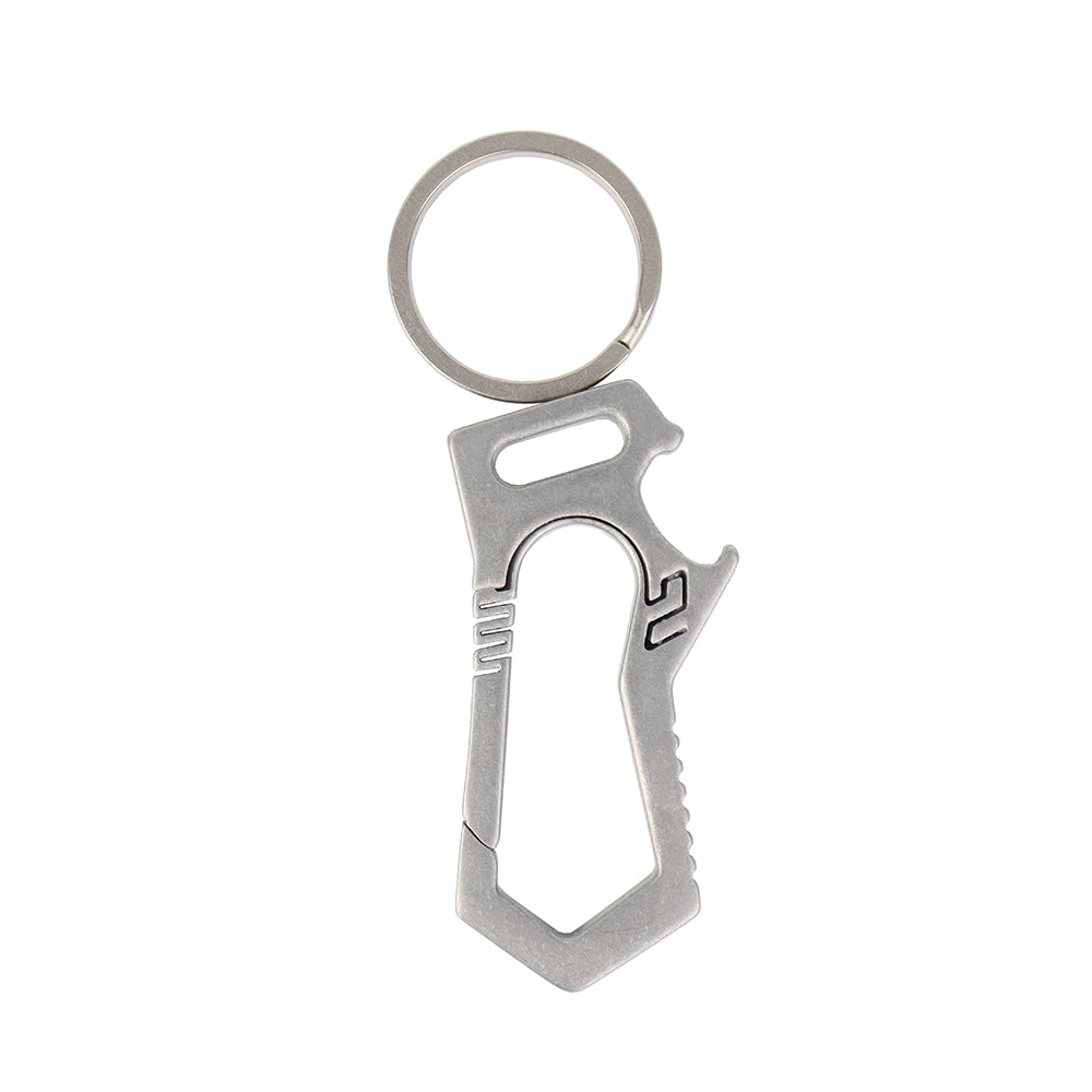 MASALONG MK02 real titanium alloy TC4, Carabiner Clip Retractable KeyChain Hooks Corkscrew for Men Women