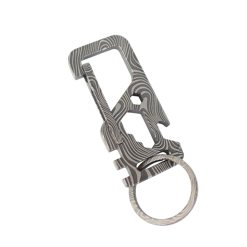 MASALONG MK03 Titanium Carabiner Multi Tool Key Chain Holder Clip Multifunctional Carabiner with Bottle Opener and Wrenches Key Chain