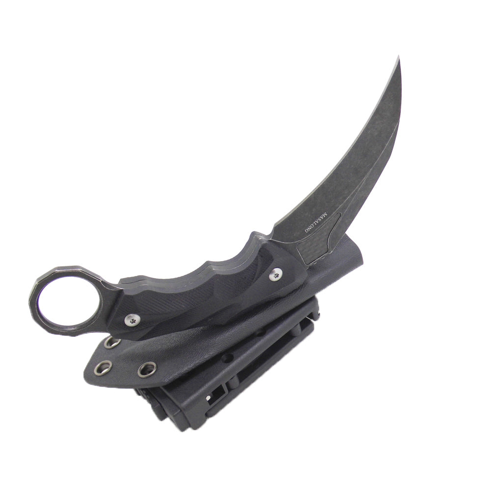 MASALONG kni145 Survival Tactical Hunting karambit Knife D2 Blade with kydex sheath
