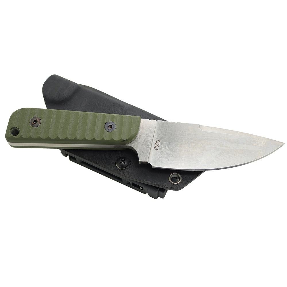 MASALONG Kni152 DC53 Steel Best Sharpness Cuttability Excellent Toughness Retention Camping Straight Knife