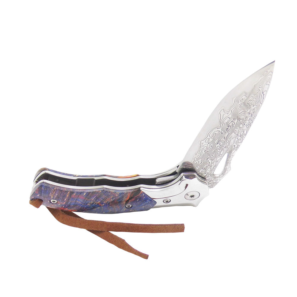 MASALONG Kni157 Flamingo Forged Damascus VG10 Steel Sharp Pocket Folding Knife Of Bearing Quick Opening