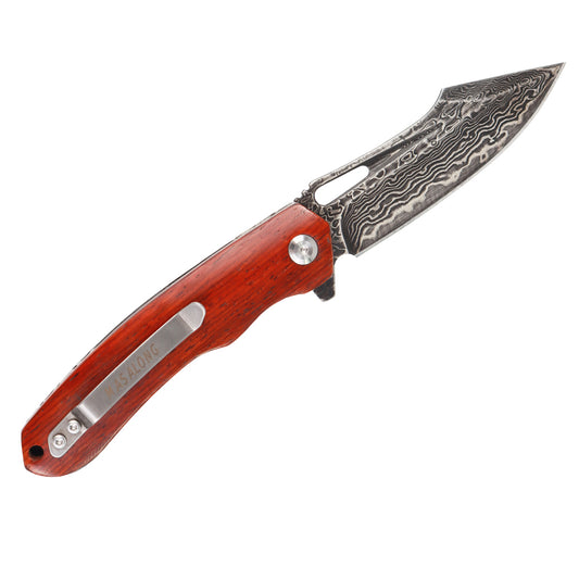 MASALONG KNI212 VG10 Core Blade Damascus Steel Folding Pocket Knife Particle Dalbergia Handle