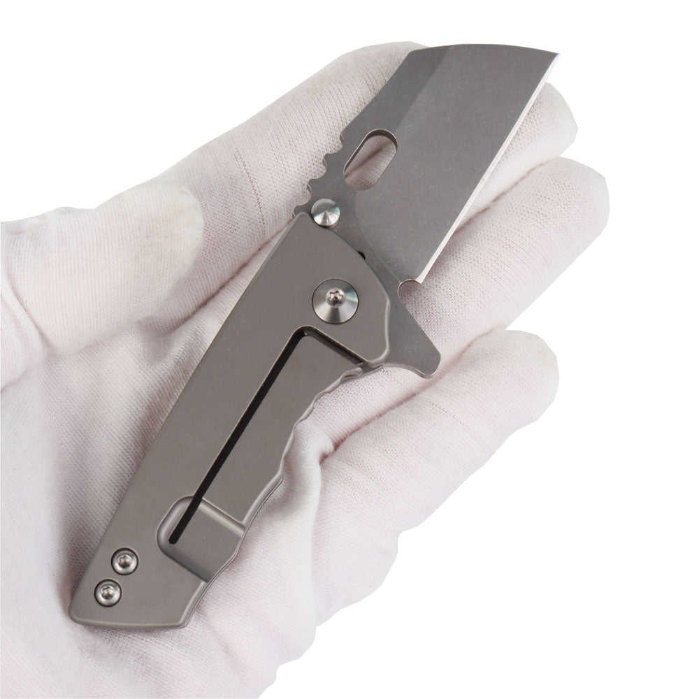 MASALONG kni215 Ultra Mini Folding Pocket Knife D2 Blade, TC4 Titanium Handle High-quality folding knife