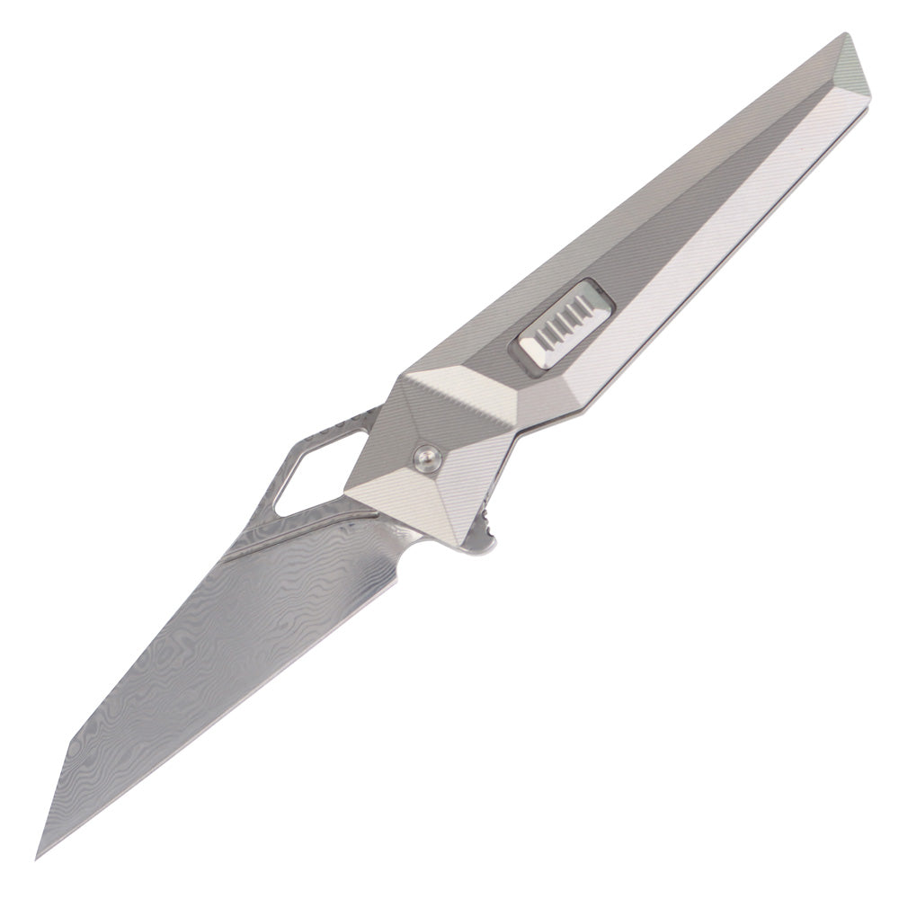 MASALONG kni218 nuevo cuchillo plegable de bolsillo táctico con hoja de damasco y mango de titanio