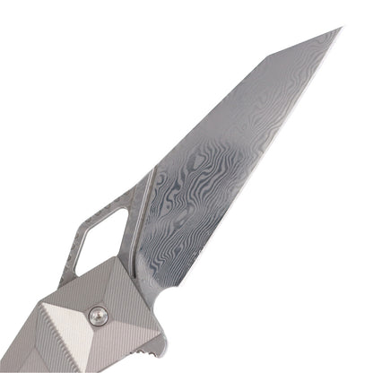 MASALONG kni218 nuevo cuchillo plegable de bolsillo táctico con hoja de damasco y mango de titanio