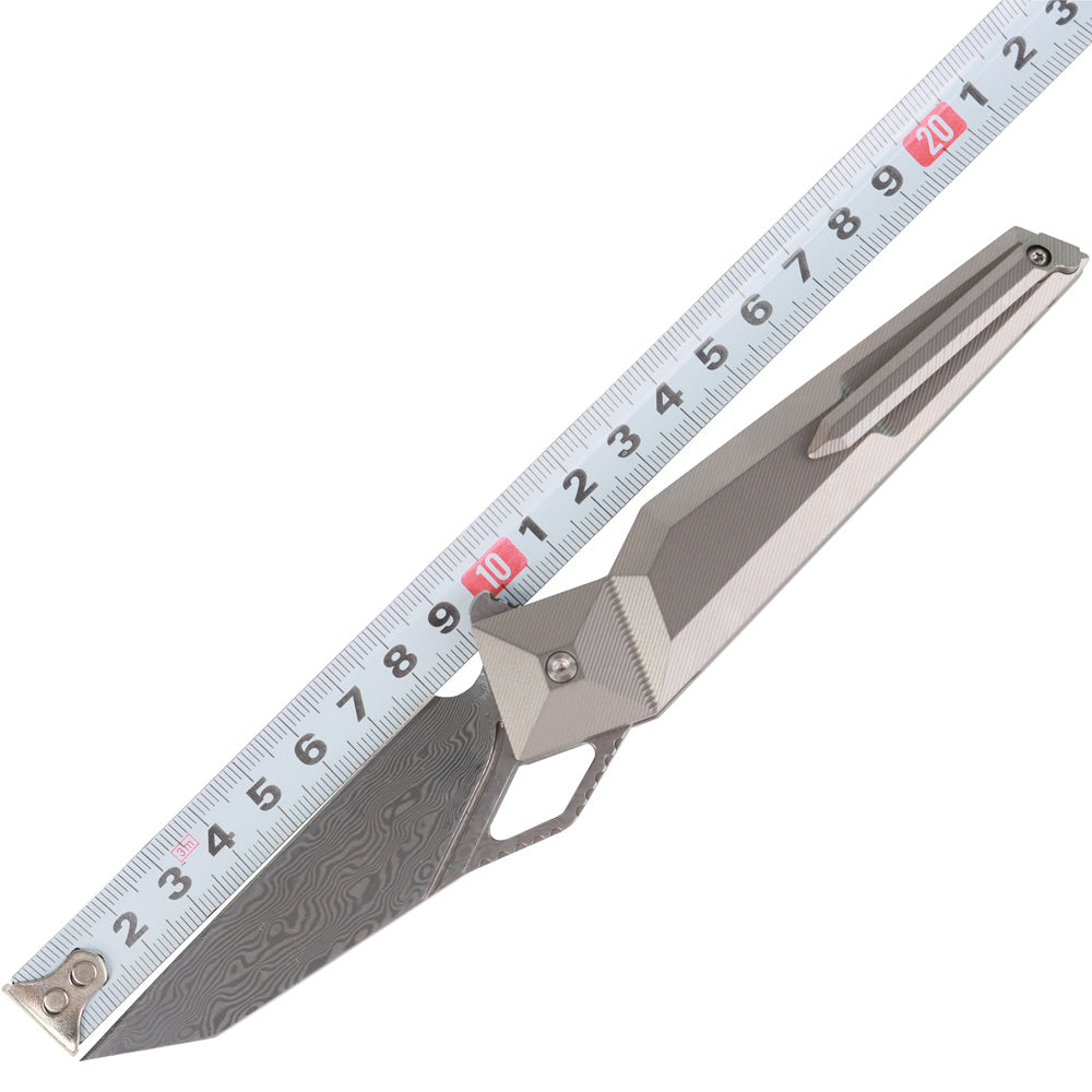 MASALONG kni218 nuevo cuchillo plegable de bolsillo táctico con hoja de damasco y mango de titanio
