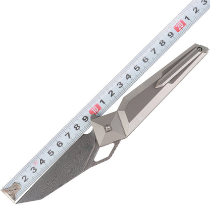 MASALONG kni218 nuevo cuchillo plegable de bolsillo táctico con hoja de damasco y mango de titanio