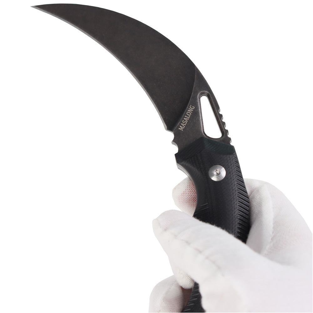 MASALONG kni219 Tactical Combat Karambit Survival Hunting Fixed Blade w/ SHEATH