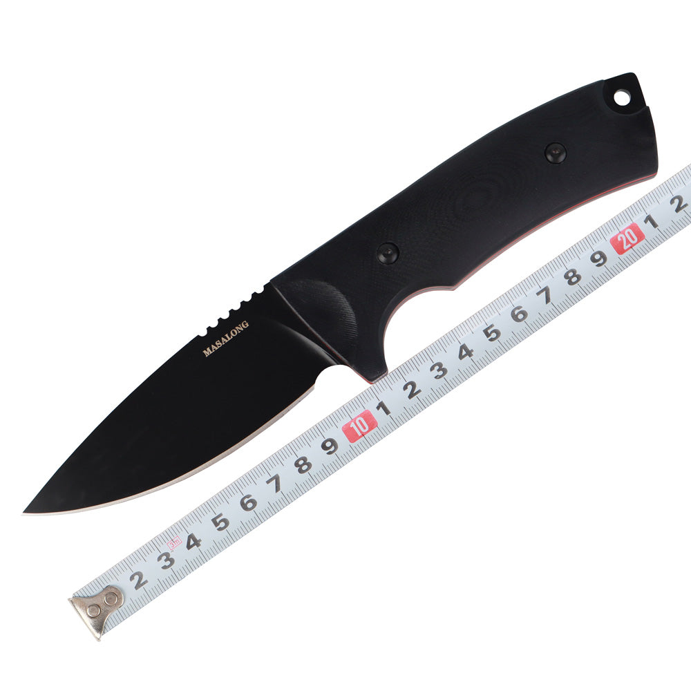 MASALONG Kni220 Survival Straight faca lâmina vg10 faca tática lâmina fixa com bainha para acampamento caça exército
