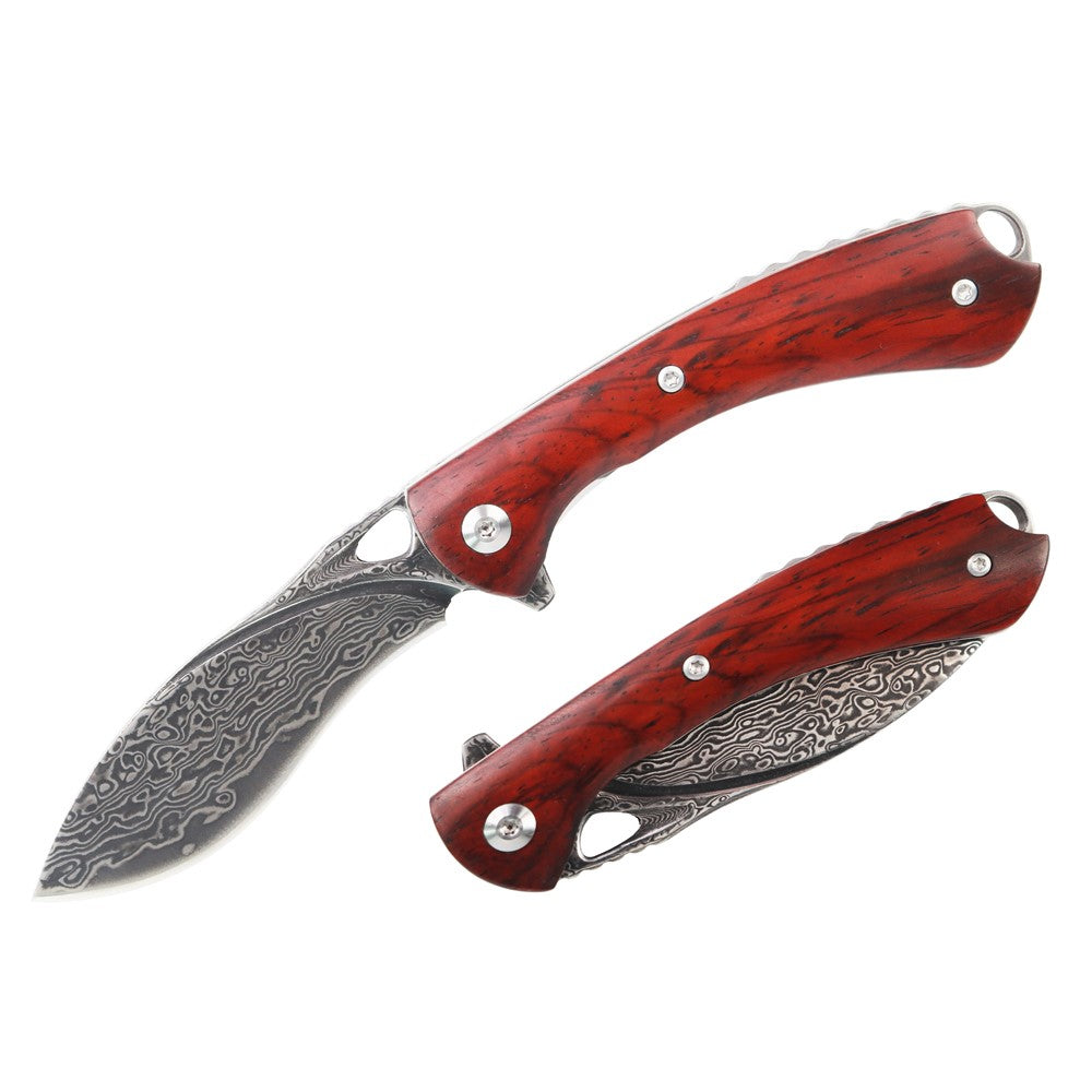 MASALONG kni226 Dogleg Damascus VG10 Folding Tactical Knife