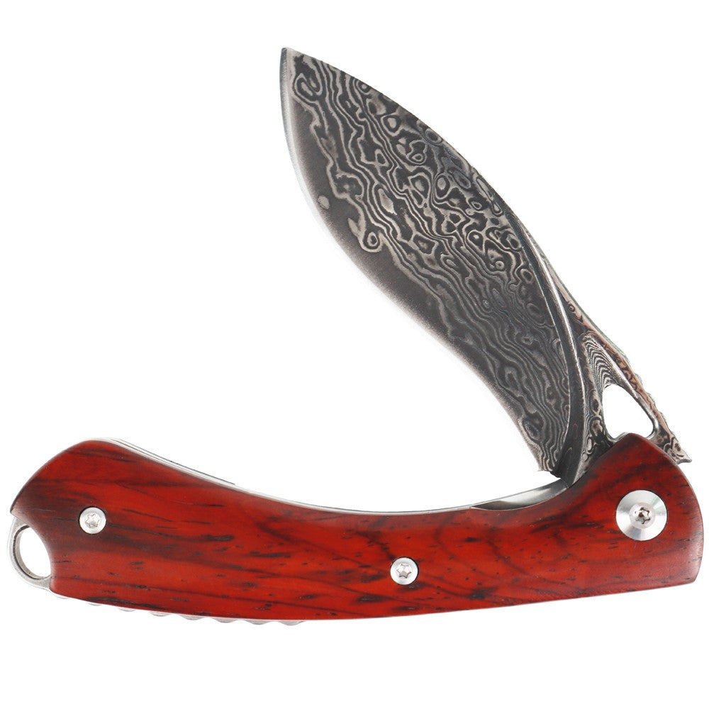 MASALONG kni226 Dogleg Damascus VG10 Folding Tactical Knife
